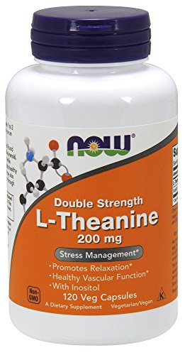 Now Foods, L-Theanine, Double Strength, 200 mg, 120 Veggie Caps