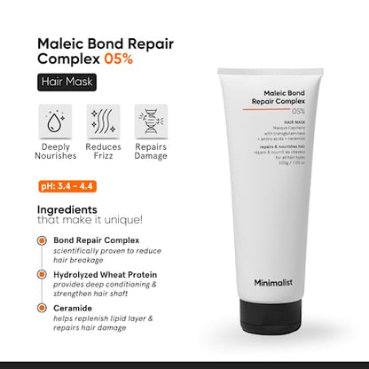 Minimalist Maleic Bond Repair Complex Shampoo & Conditioner Combo (Hair Shampoo & Mask) | Hair Care Kit | For Women & Men