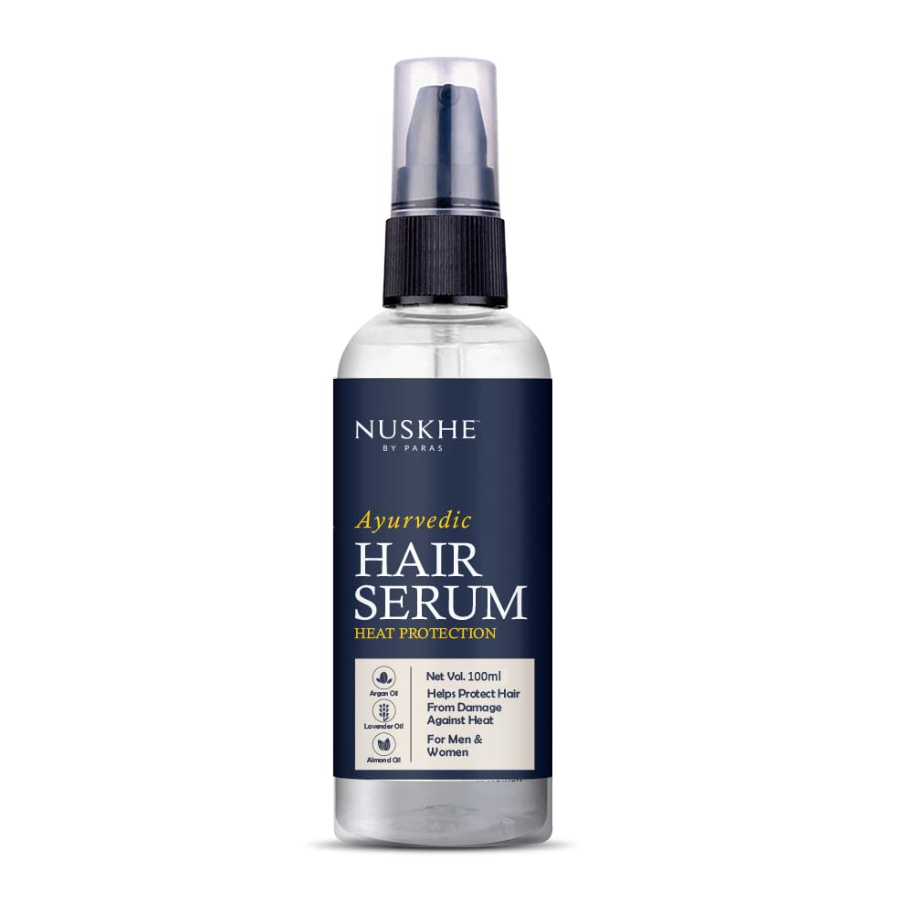 Nuskhe by Paras Hair serum for heat protection from Straightening and curling iron For Shiny, non-frzy, and tangle-free hair for Men and Women -100 ml