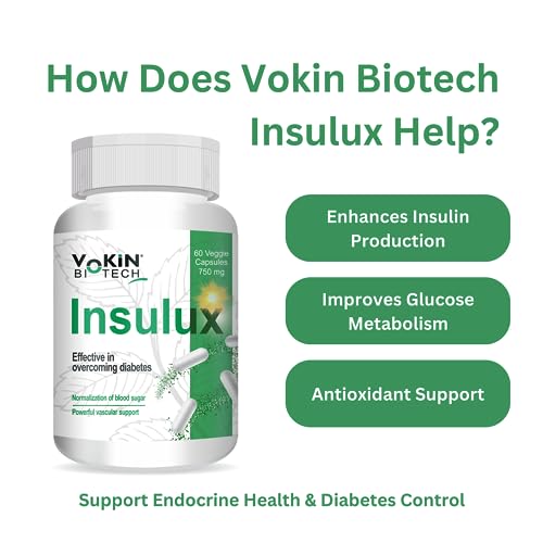 Vokin Biotech Herbal Insulux For Endocrine Health & Diabetes Control 750mg 60 Capsules (Pack of 2)