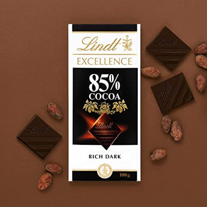 Lindt Excellence 85% Cocoa Dark Chocolate, 2 X 100 G