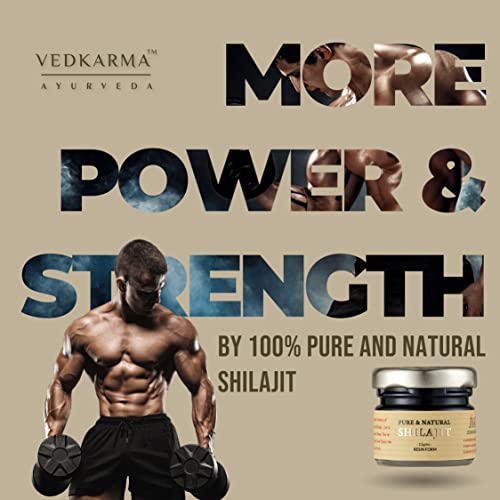 VEDKARMA Pure Himalayan Shilajit Resin Form For Strength, Stamina, Energy & Immunity (Pack Of 1 (15 Gm))