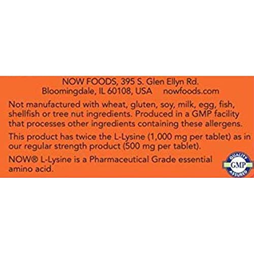 Now Foods, L-Lysine, 1,000 mg, 100 Tablets NOW-00113