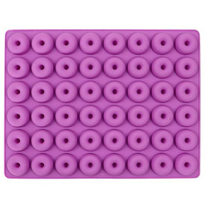 Vedini™ Silicone 48 Cavity Small Donut Mould Fondant Chocolate Resin Clay Candle Mould DIY Kitchen Baking (48Cavity Small Donut)