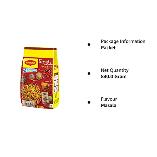 Maggi 2-Minute Special Masala Instant Noodles, 70g (Pack of 12)