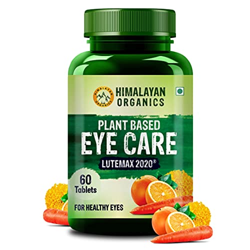 Himalayan Organics Plant Based Eye Care Supplement to Improve Vision, Blue Light & Digital Guard (Luange Extract, Carrot Extract) - Pack of 60 Tablets