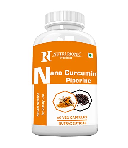 Nutri Rione Nano Curcumin 25% 500 mg Piperine - Pack of 60 Capsules