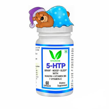 VITARUHE® 5-HTP Plus Formula 200 Mg for Mood, Stress, and Sleep Support, 60 Vegan Capsules