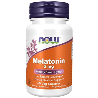 Now Foods Melatonin 5 Mg Healthy Sleep Cycle Capsules - 60 Veg Capsules