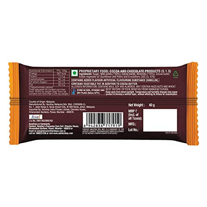 Hershey's Whole Almonds Chocolate Bar, 40g (Pack of 10)