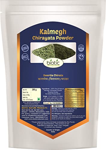 Biotic Kalmegh Powder | Swertia Chirata | Nilavembu | Chiraita | Chirayata - 200 gm