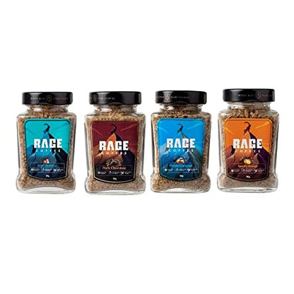 Rage Coffee Combo Pack of 4 - Hazelnut | Chocolate | Caramel | Orange Flavoured - 50g Each