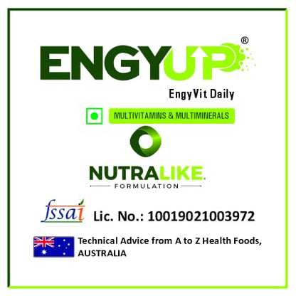 ENGYUP EngyVit Daily Multivitamin & Multimineral (60 Veg Tablets) | Blends of 32 Vital Ingredients & Herbal Extracts