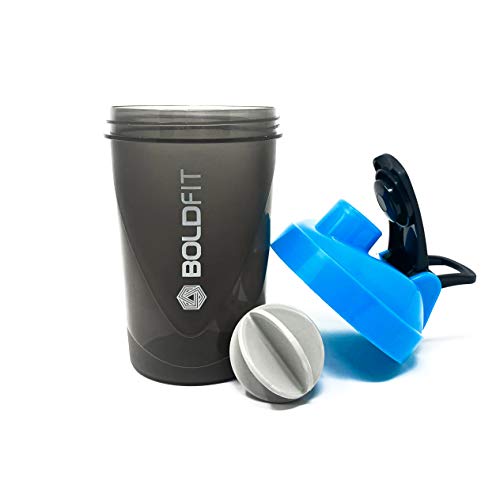 Boldfit Compact Gym Shaker Bottle, Shaker Bottles for Protein Shake , Bpa Free Material, Plastic, Blue And Grey, 500ml, Pack of 1 Bottle