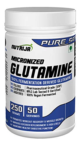 NutriJa Micronized Glutamine Powder, Amino Acid Supplement | Support Muscle Growth & Recovery | 5g Per Serving- 250 grams (Unflavored)