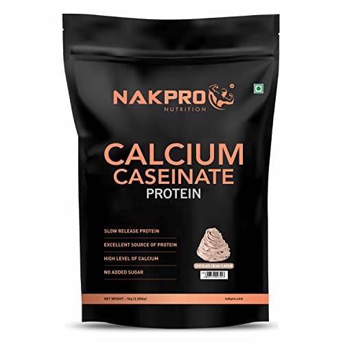 Nakpro Calcium Caseinate | 27.9g Protein, 5.4g BCAA | 1Kg Cream Chocolate Flavour (30 Servings)