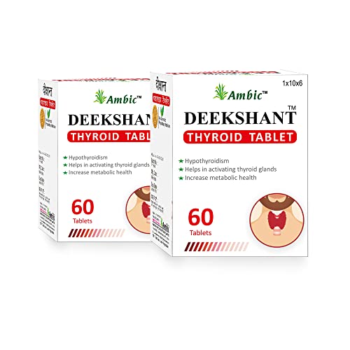 AMBIC DEEKSHANT Thyroid Ayurvedic Medicine for Hypothyroidism - 120 Tablets, Contains Goodness Of Or, Haldi & Mulethi makes it Best Thyroid Supplement