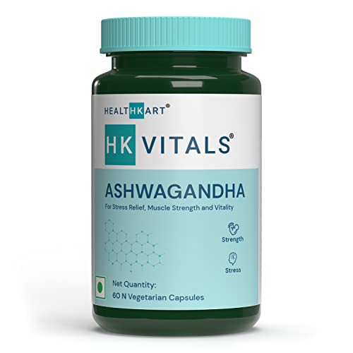 HealthKart HK Vitals Ashwagandha Extract (500 mg), Improves Muscles Strength, Energy and Immunity Booster, 60 Ashwagandha Capsules