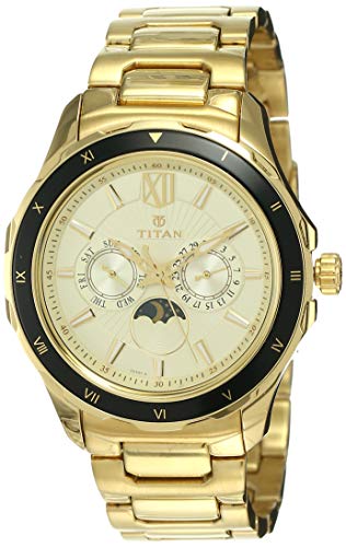 Titan Analog Gold Dial Men's Watch-NL1688KM01
