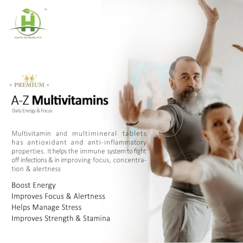 Healthy Nutrition A-Z Multivitamin for Men & Women with 24 Essential Vitamins & Minerals (60 Tablets)