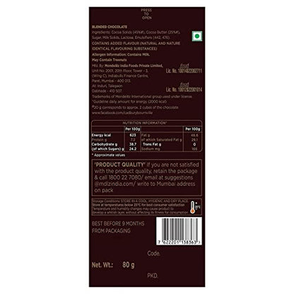 Cadbury Bournville Rich Cocoa 70% Dark Chocolate Bar, 3 x 80 g