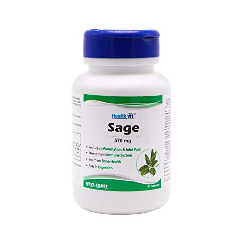 Healthvit Sage 570mg For Improves Bone Health | 100% Natural And Vegan | 60 Capsules