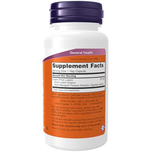 Now Foods- Lutein, Double Strength, 90 Veggie Caps