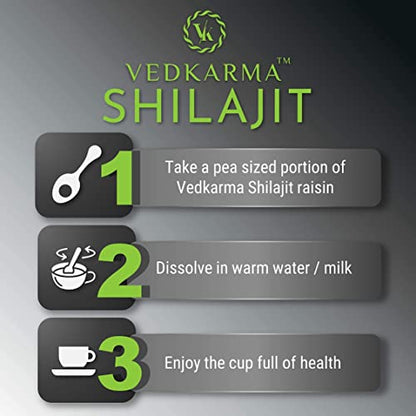 VEDKARMA Pure Himalayan Shilajit Resin Form For Strength, Stamina, Energy & Immunity (Pack Of 1 (15 Gm))