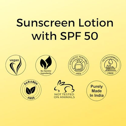 Aroma Treasures Sunscreen Lotion with SPF 50 | Water-resistant | UVA/UVB protection, Infused Lavendefor all skin types, face & body | SPF 50 | (100gm)