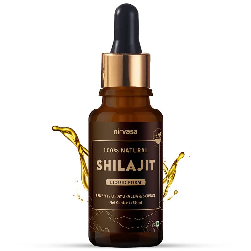 Nirvasa Pure Shilajit Liquid, Ayurvedic Raw Shilajit for men to Supports Stamina & Energy- 30 ml X 2