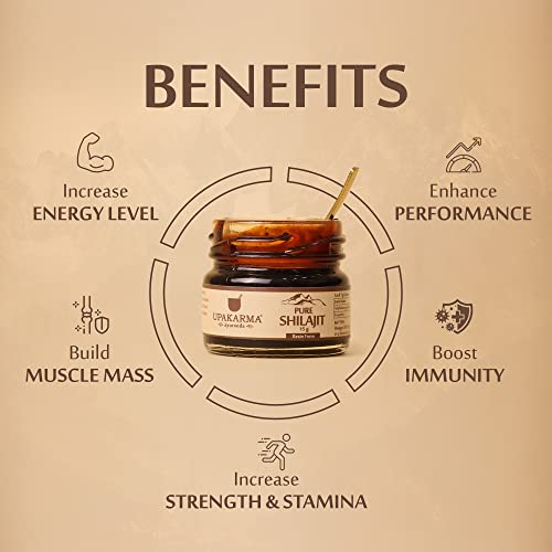 UPAKARMA Ayurveda Pure and Natural Shilajit/Shilajeet Resin Form 15g For Strength, Stamina, Endurance and Power- Pack of 2