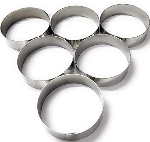 CooKNooK Stainless Steel Baking Ring for Burger/Buns 3.5 Inch {Pack of 6 }