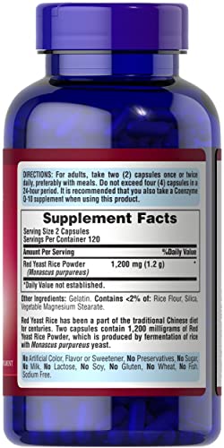 Puritan's Pride Red Yeast Rice 600 mg-240 Capsules