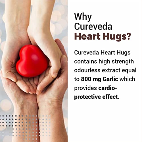 Cureveda Herbal Heart Hugs - For Healthy Heart Cardiac Wellness Cholesterol control - 60 Tablets