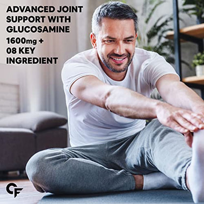 Carbamide Forte Joint Support Supplement with Glucosamine 1600mg Per Serving with Chondroitin, Boswellia, Turmeric & Ginger- 60 Tablets