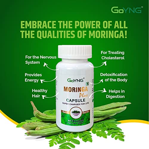 GoYNG Moringa Capsules - 500mg | Natural Nutrients & Antioxidants | 60 Capsules