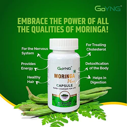 GoYNG Moringa Capsules - 500mg | Natural Nutrients & Antioxidants | 60 Capsules