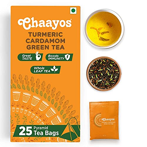 Chaayos Green Tea - Turmeric Cardamom | 25 Bags