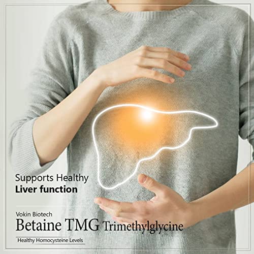 Vokin Biotech Betaine Trimethylglycine (TMG) for Support Healthy Homocysteine Levels (90 Capsules)