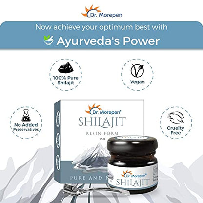 DR. MOREPEN Natural & Pure Shilajit Resin, 100% Pure Himalayan Extract, Natural & Mineral Rich Endur | Authentic Ayurvedic Formulation - 15g Pack of 2
