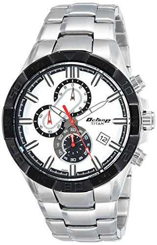 Titan Chronograph White Dial Men's Watch-NL90079KM01