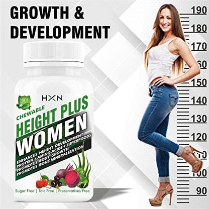 HXN Height Growth Supplement For Women Enriched With Essential Amino Acids,& Superfood Ayurvedic Med Increase Bone Supplements-60 Tablet (No Capsules)