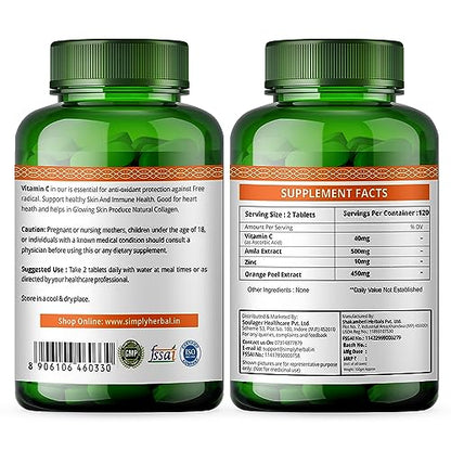 Simply Herbal L Glutathion 30 capsule with Vitamin C from Amla Extract | Combo Pack for Skin Health 60 tablets