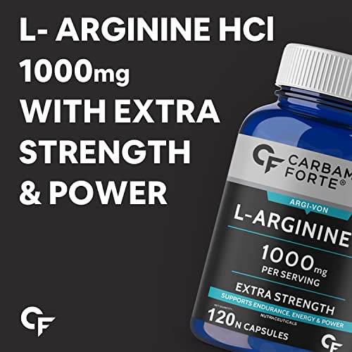 Carbamide Forte L Arginine 1000mg Supplement Per Serving - 120 Veg Capsules