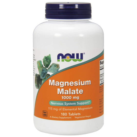 Now Foods Magnesium Malate 1000 Mg Nervous System Support Capsules - 180 Count