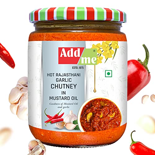 Add me Rajasthani Chilli Garlic Paste and Marinade Chutney 500G Glass Pack masaledar North Indian lassan ki Chutney