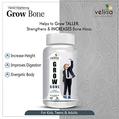 Velicia Grow Bone Body Growth Support Increase Height Supplement Pack of 90 Capsules