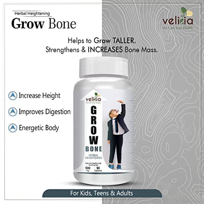 Velicia Grow Bone Body Growth Support Increase Height Supplement Pack of 90 Capsules