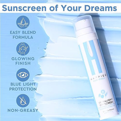 Happier Ultralight Sunscreen Gel SPF 50 PA+++ | Sunscreen Gel For Men & Women | Lightweight, Non-Gre-Comedogenic Sunscreen Broad Spectrum PA+++ – 50ml