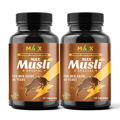 Max Ayurveda Musli Special Capsules For 45 Plus Men - (60 Capsules) Pack of 1